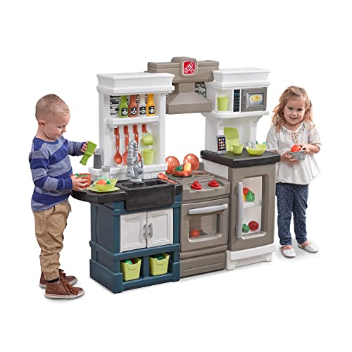 Step2 Modern Metro Kitchen Set for Kids, Indoor/Outdoor Play Kitchen Set, Interactive Play with Lights and Sounds, Toddlers 2+ Years Old