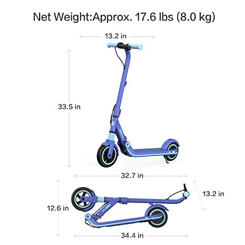 Segway Ninebot eKickScooter - Electric Scooter for Kids 6-14, w/t Adjustable Handlebar Height (Only C2 Pro) for Riders up to 132 lbs