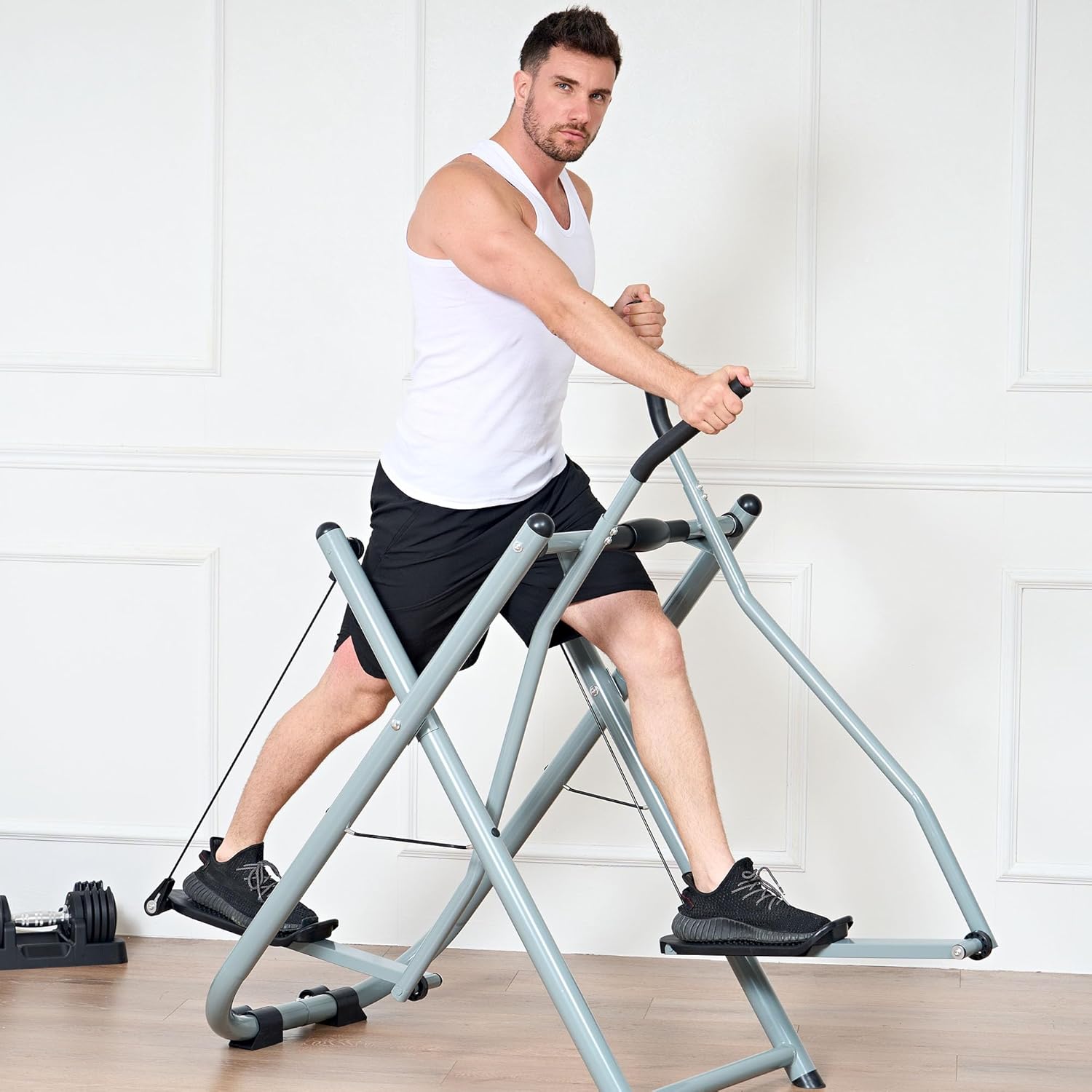 SogesPower Air Walk Trainer Elliptical Machine Glider, Elliptical Exercise Machine with Monitor for Home Gym