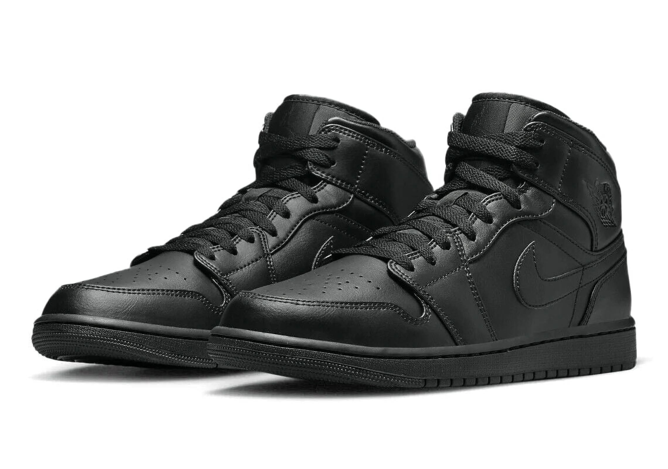 Men's Jordan 1 Mid Black/Black-Black (554724 093) - 9.5 - Curated Treasures Market