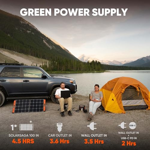 Jackery Solar Generator 300, 293Wh Backup Lithium Battery with Solar Panel SolarSaga 100W