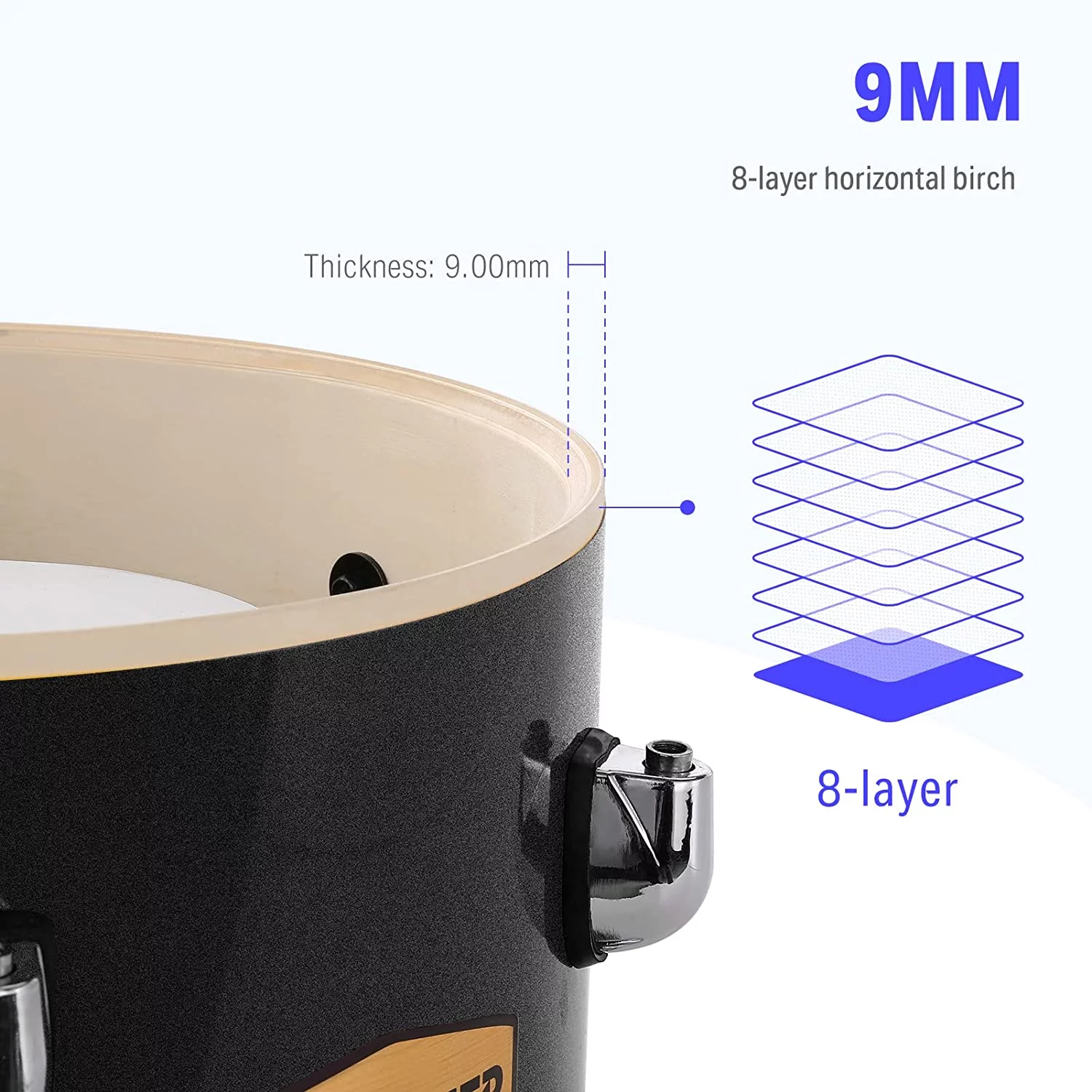 Donner Drum Set Adult with Silent System, 5-Piece Full Size Professional Drum Kit Black - Curated Treasures Market