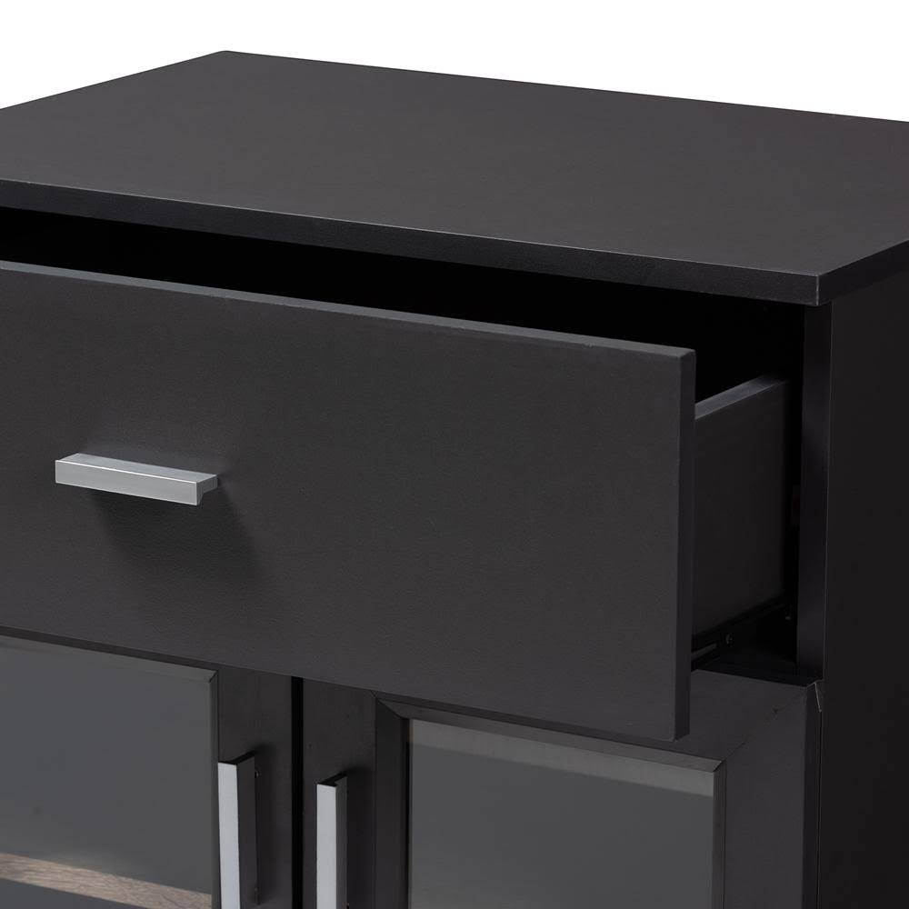 Baxton Furniture Jonas Modern Kitchen Cabinet Dark Grey/Oak