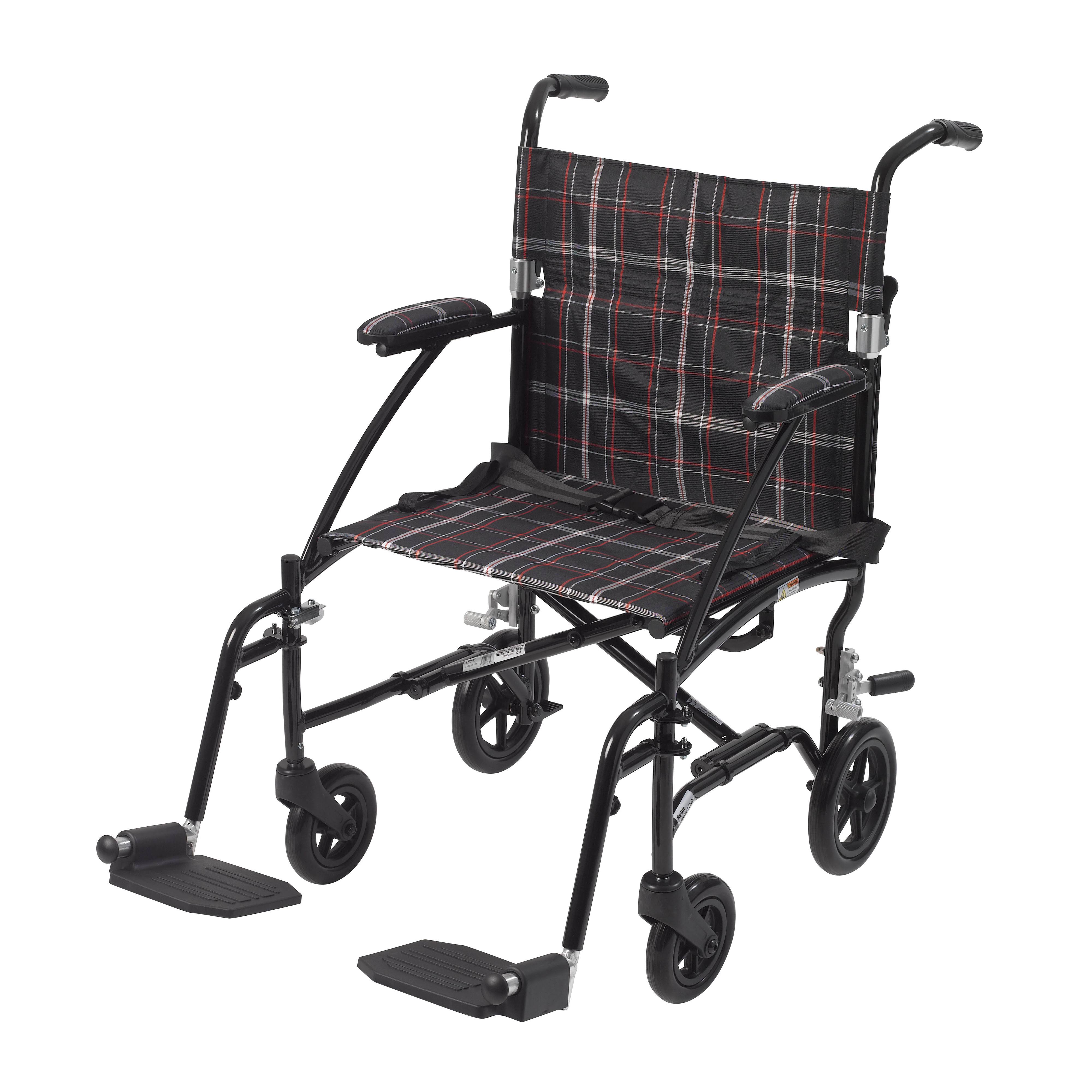 Drive Medical Fly Lite Ultra Lightweight Transport Wheelchair (Black)