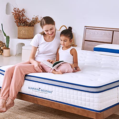 Sunrising Bedding 8” Natural Latex Full Mattress, Individually Encased Pocket Coil, Firm, Supportive, Naturally Cooling, Organic Mattress