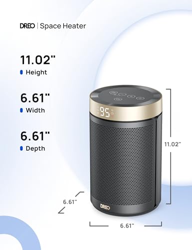 Dreo Space Heater, Portable Electric Heaters for Indoor Use with Thermostat and Remote, 2024 Upgraded, Digital Display, 12H Timer, 5 Mode