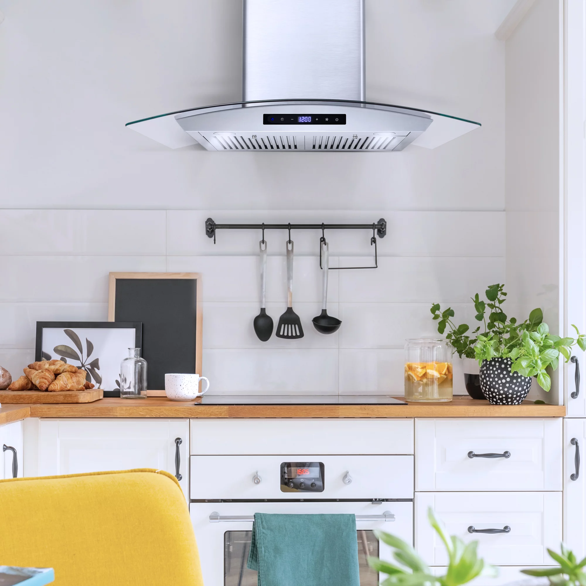 Cosmo 2 Piece Kitchen Appliance Package with 30" Freestanding Gas Range Kitchen Stove & 30" Wall Mount Range Hood Kitchen Hood Kitchen Appliance