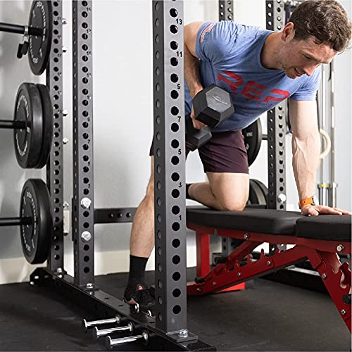Rep Rubber Hex Dumbbell Sets with Racks. 5-50, 5-75, or 5-100 LB Sets available with Black
