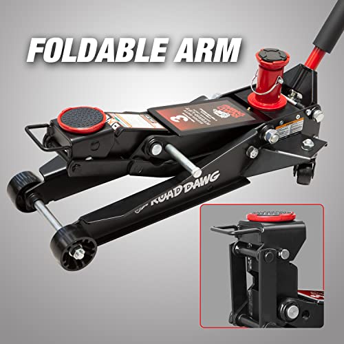 ATZ830027HD Torin Hydraulic Low and High Profile Professional Grade Foldable Garage Service/Floor Jack with Quick Lift Pump, 3 Ton (6