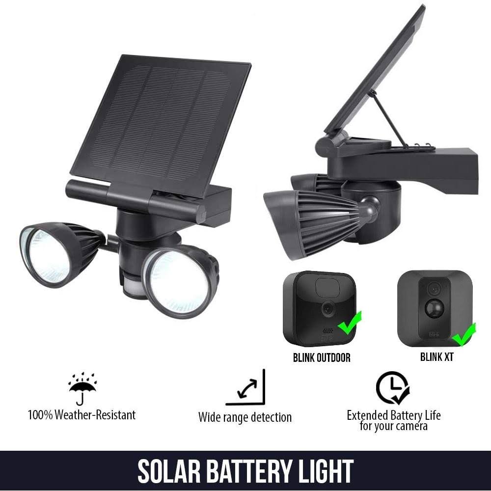 Wasserstein Blink Floodlight and Solar Panel Charger - Motion-Activated for Blink Outdoor, Blink XT and Blink XT2 Camera (White)
