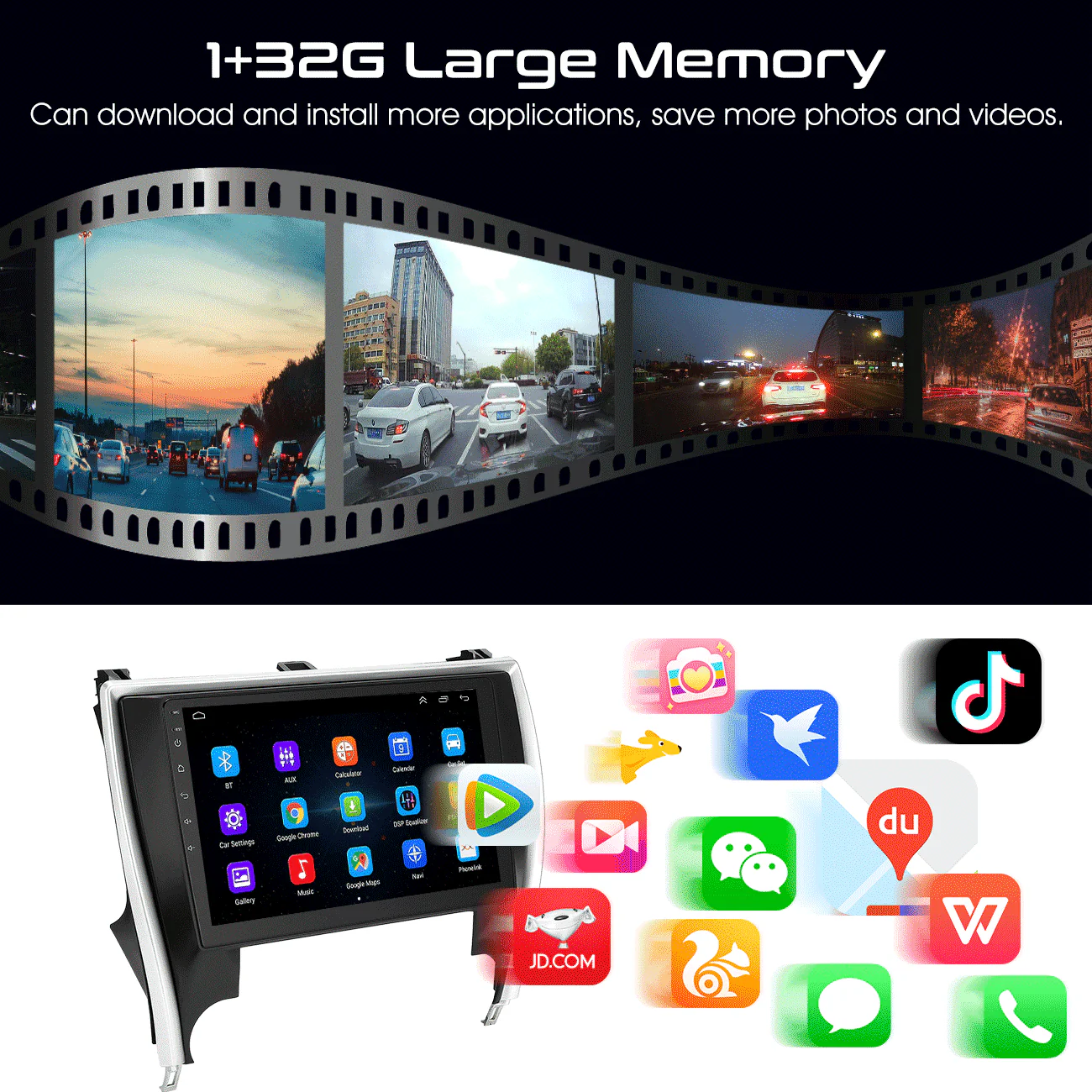 For 2015-2017 Toyota Camry 10.1in Carplay Android 12 Car Stereo Radio GPS Navi