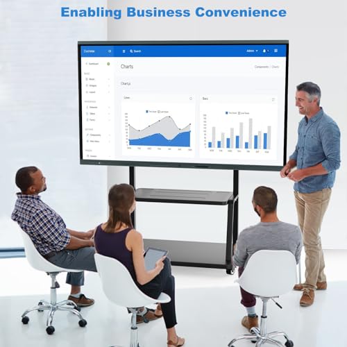 LINGHUFOX Digital Whiteboard, 86inch 4K Touch Screen Electronic Smart Board, All in One Interactive Whiteboard for Classroom, Built-in 48MP Camera