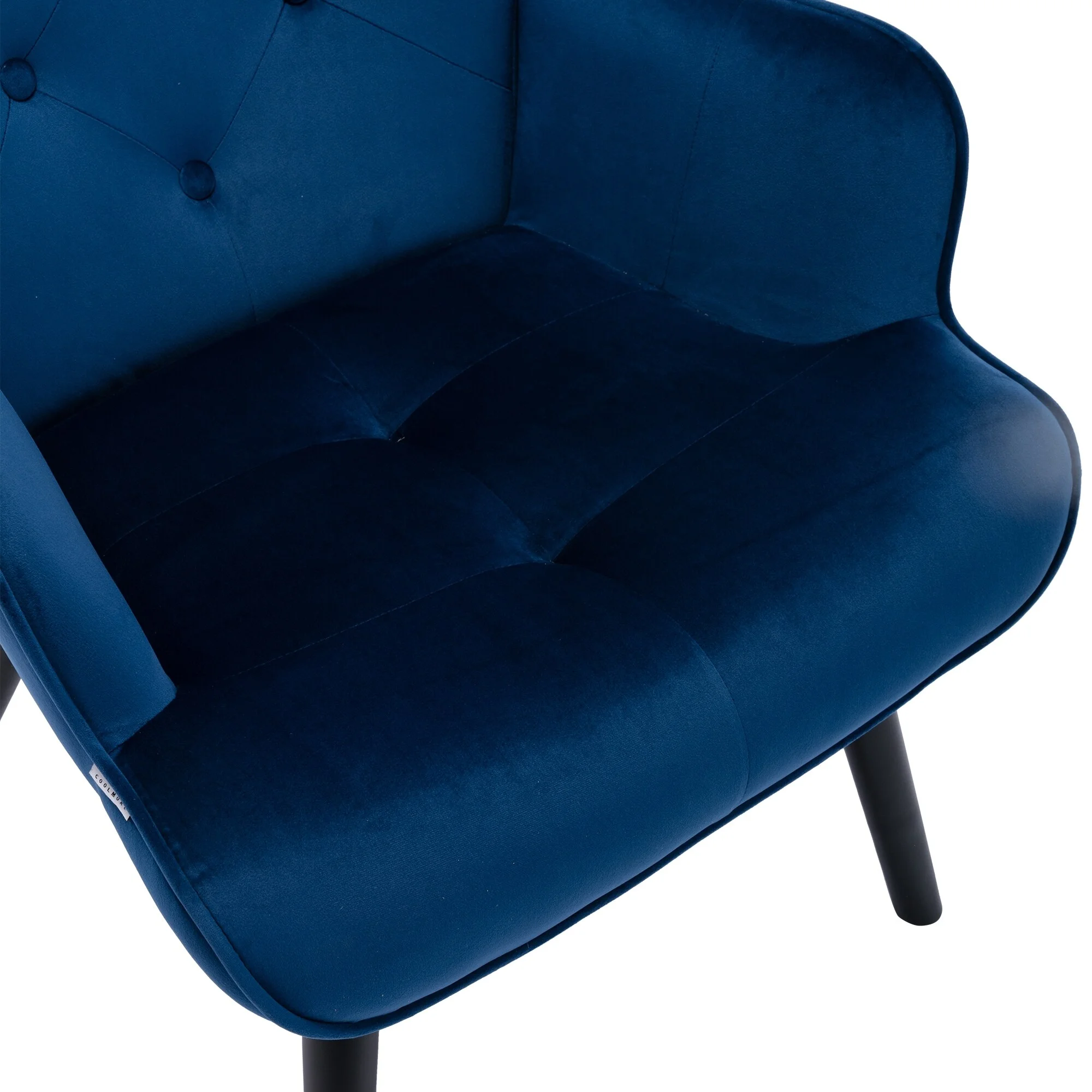 Unbranded Mid-century Modern Tufted Velvet Accent Chair Wingback chair Navy Blue