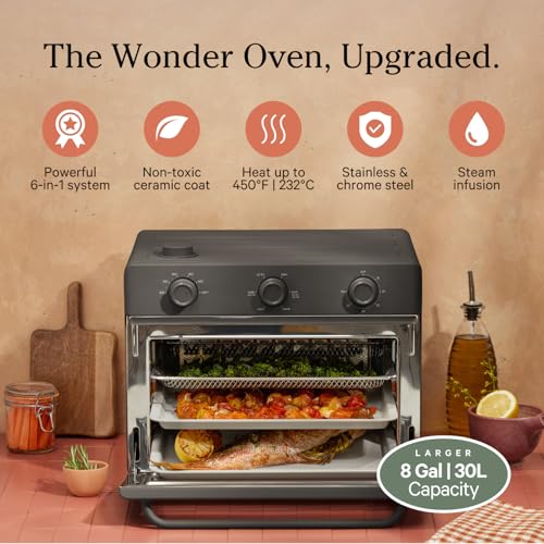 Our Place Wonder Oven | 6-in-1 Air Fryer & Toaster Oven with Steam Infusion | Compact, Countertop Friendly, Fast Preheat, Multifunctional | Air Fry