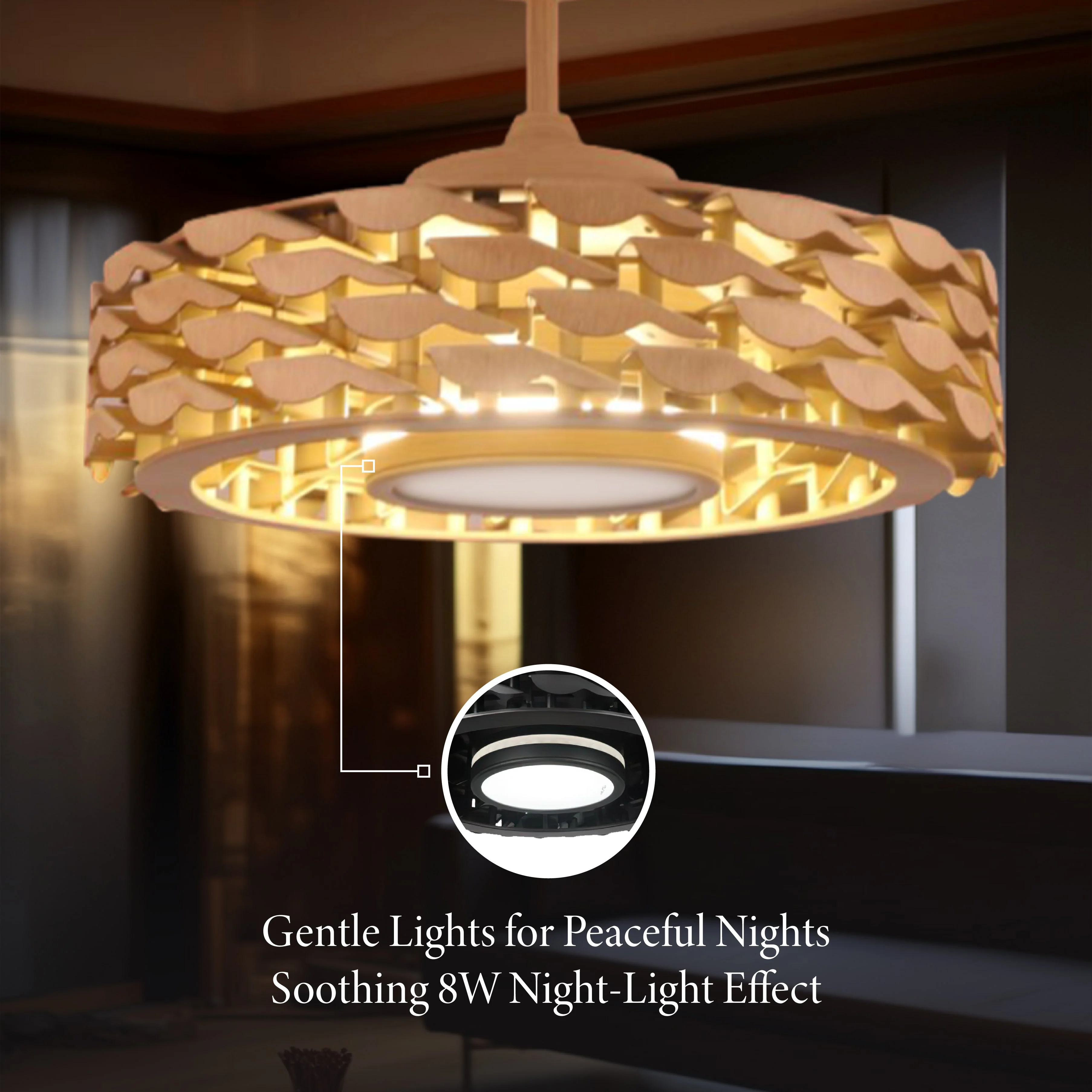 Todays Fans LUMIO Bladeless Smart Ceiling Fan, 6 Speeds with Dimmable LED Light