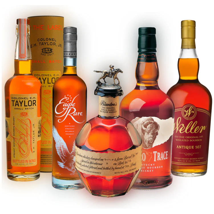 Blanton's Original, Eagle Rare, Weller Antique 107, Buffalo Trace, and EH Taylor Small Batch Ultimate Bourbon Connoisseur Bundle - Nestor Liquor