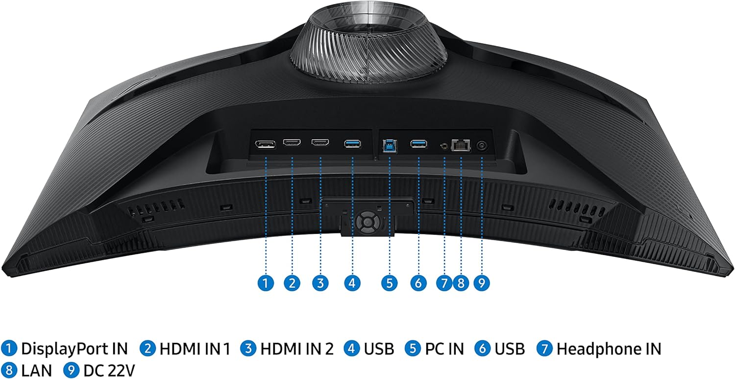Samsung Odyssey G6 LS27BG650EUXXU 27" Curved Smart Gaming Monitor with Speakers - QHD 2560x1440, 240Hz
