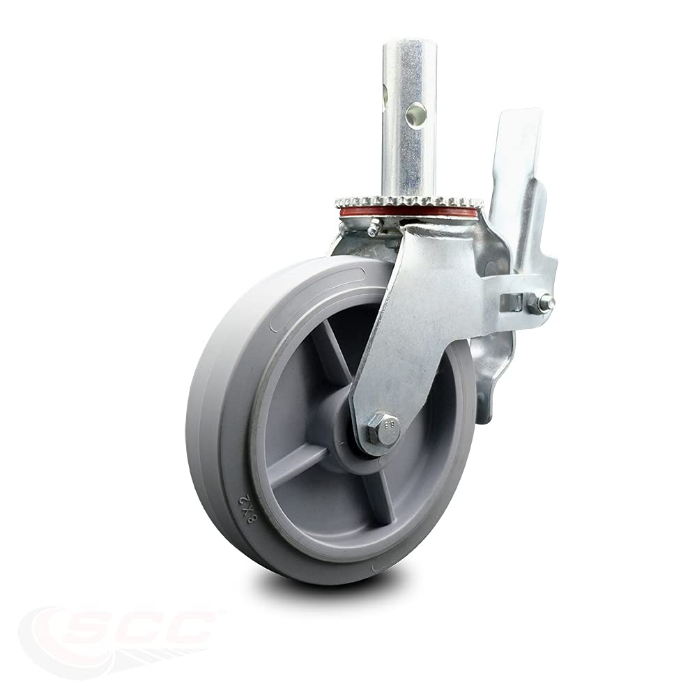 Bil-Jax 0026-762 Scaffold Swivel Caster High Quality Replacement – 8 Inch Black Rubber on Cast Iron Wheel - 600 lbs. Capacity Per Caster