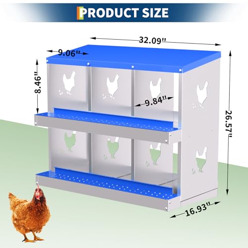 Garvee Chicken Nesting Box with Removable Tray, 8 Compartment Nesting Boxes for Chickens, Easy to Clean and Install