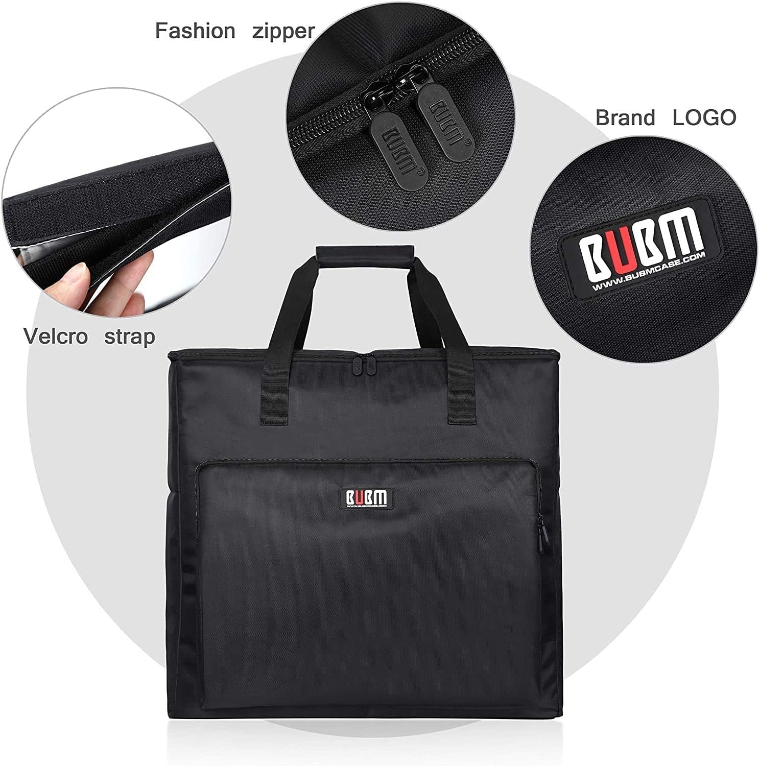 ITHWIU Desktop Gaming Computer Tower PC Double Layers Carrying Case Travel Storage Bag for Computer Main Processor Case, Monitor(Up to 24 inch)