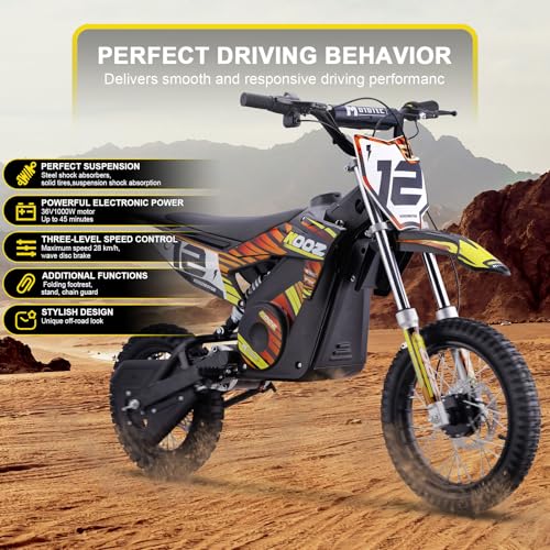 MotoTec 36v 1000w (HP112E) Electric Dirt Bike Orange