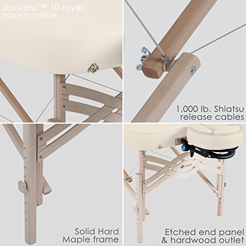 EARTHLITE Premium Portable Massage Table Package SPIRIT - Spa-Level Comfort, Deluxe Cushioning incl. Flex-Rest Face Cradle & Strata Face Pillow