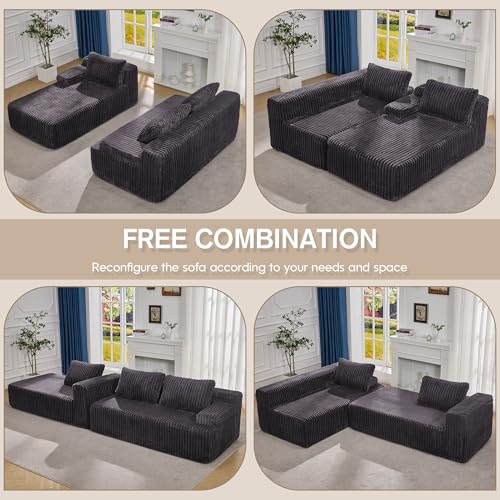 Modular Sectional Sofa Couches L-Shape Couch 3 Seat Modular Sofa Memory Foam Sectional Couches for Living Room