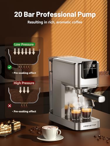 20Bar Espresso Machine with Rapid Cold Brew, Hot & Iced Coffee Machine, Espresso Maker with Milk Frother Steam Wand