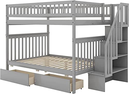DNYN Queen Size Murphy Bed with Storage Drawer(Large) & Charging Station for Bedroom,Convertible Pinewood Wall Bedframe w/Stylish Cabinet Design