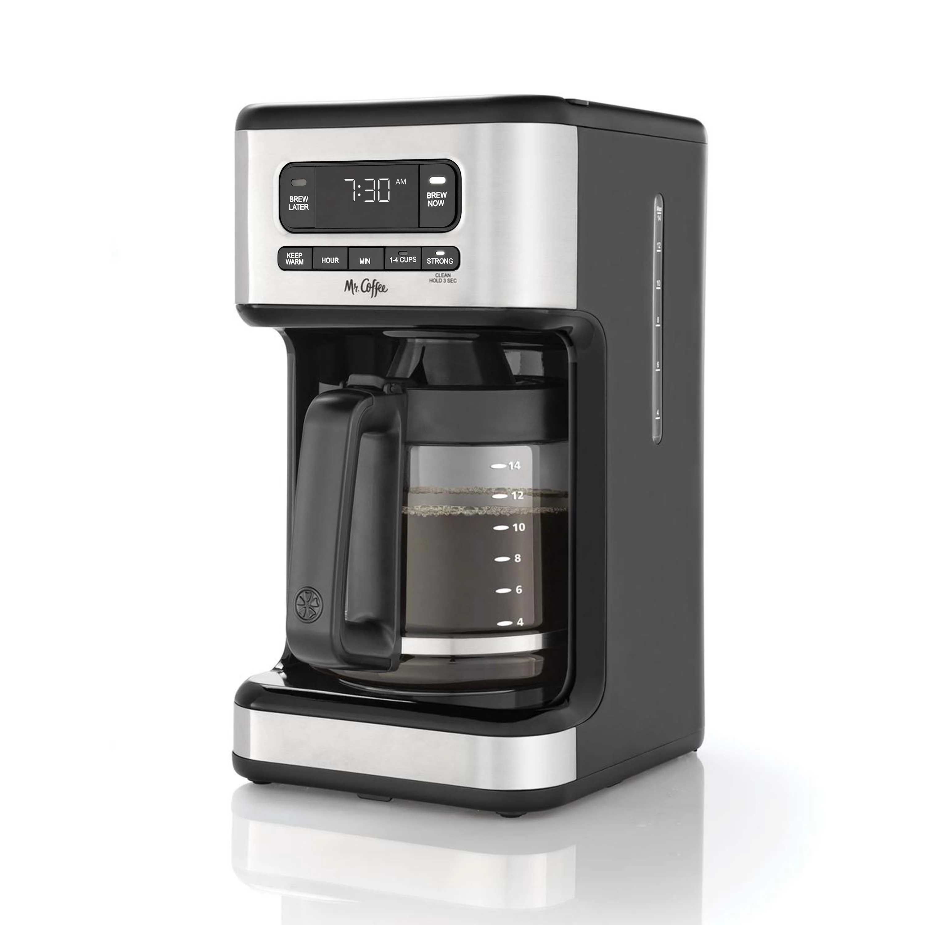 Mr. Coffee? 14 Cup Programmable Coffee Maker, Dark Stainless Steel