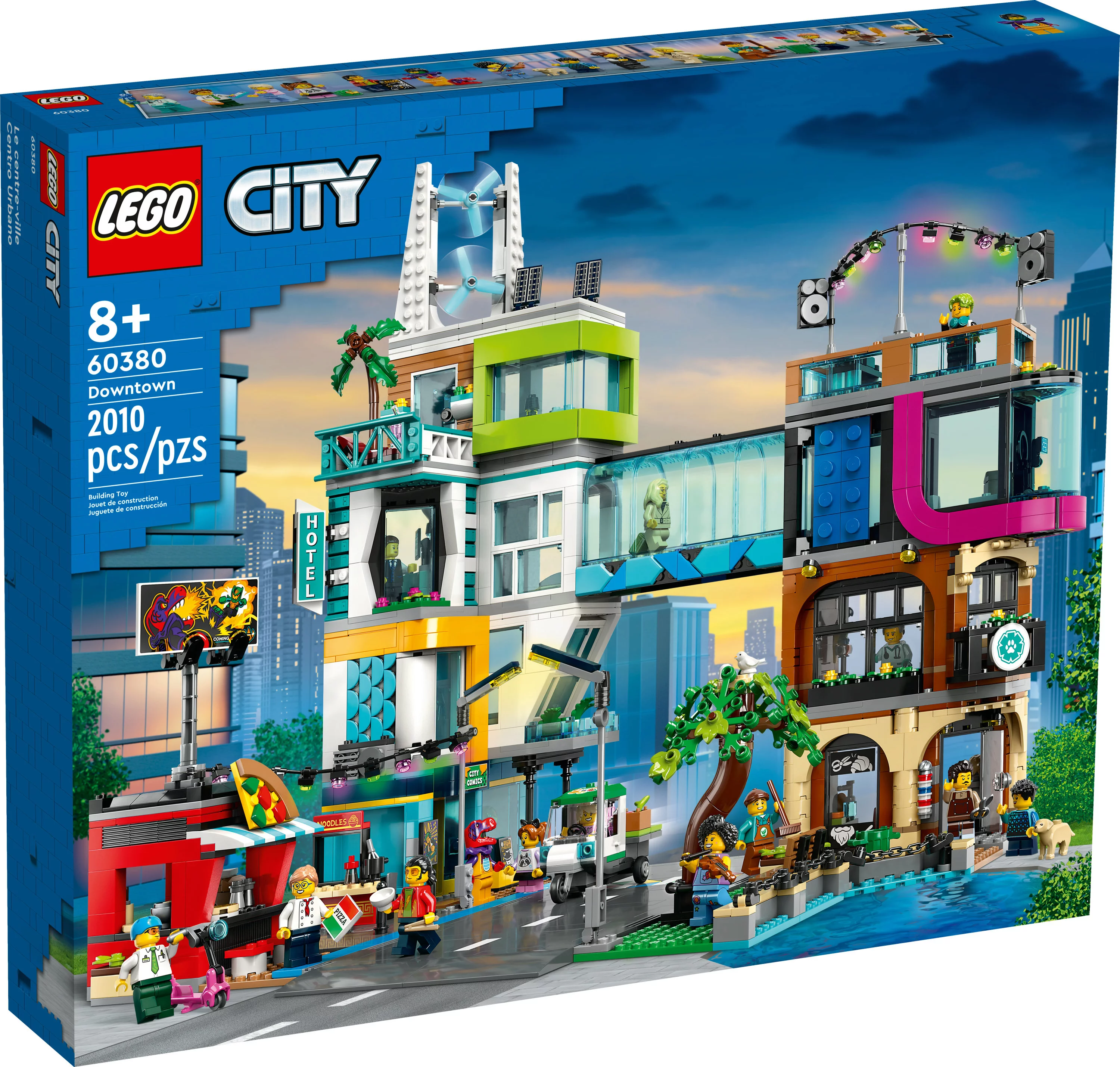 LEGO City Downtown 60380 Building Toy Set, Multi-Feature Playset with Connecting Room Modules