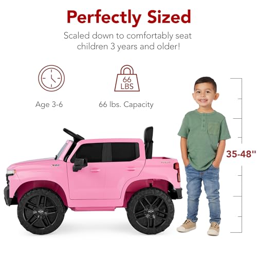 Best Choice Products 12V Licensed Chevrolet Silverado Ride On Truck, Electric Car Toy w/Parent Remote Control, Truck Bed Storage, Bluetooth Speaker