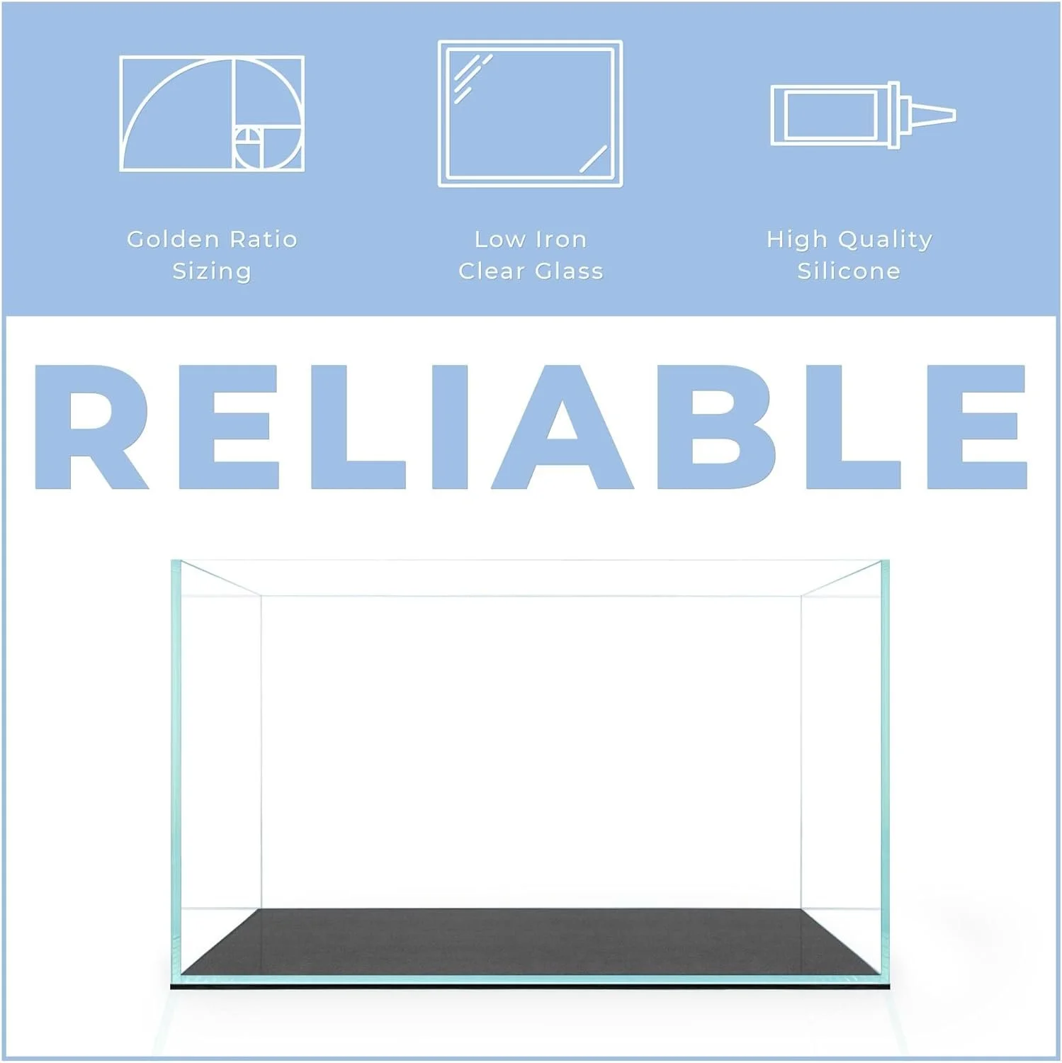 Aqua Worx 5 Gallon Rimless Tank - 14.17 x 8.66 x 8.66 inches Fish Tank - Nano Style Rimless Fish Tank - Clear Nano Glass Aquarium