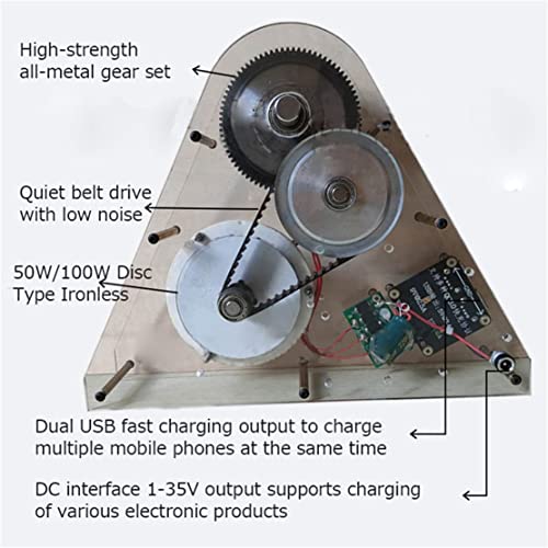 100W Hand Crank and Foot Pedal Power Generator with USB Interface - Portable Bicycle Charger for Camping, Hiking, and Emergency Power Supply