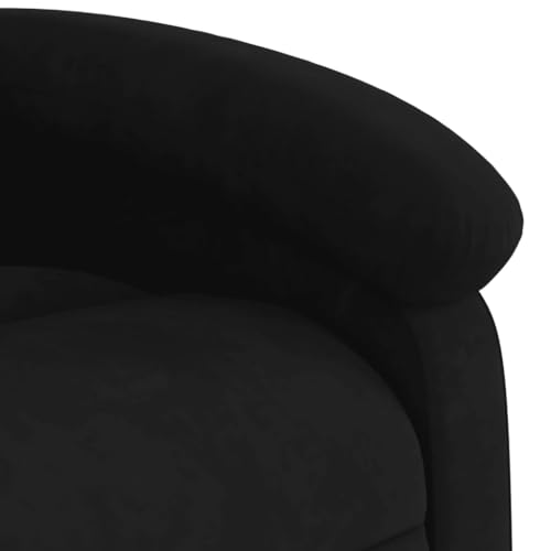 Massage Recliner Chair Black Velvet,Plush Velvet Reclining Massage Chair with Adjustable Footrest, Headrest