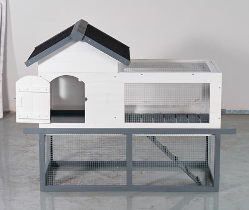 122" Large Chicken Coop with Run,Outdoor Chicken Run W/Nesting Box & Perch,Wooden Hen House W/Ramp & Sliding Trays