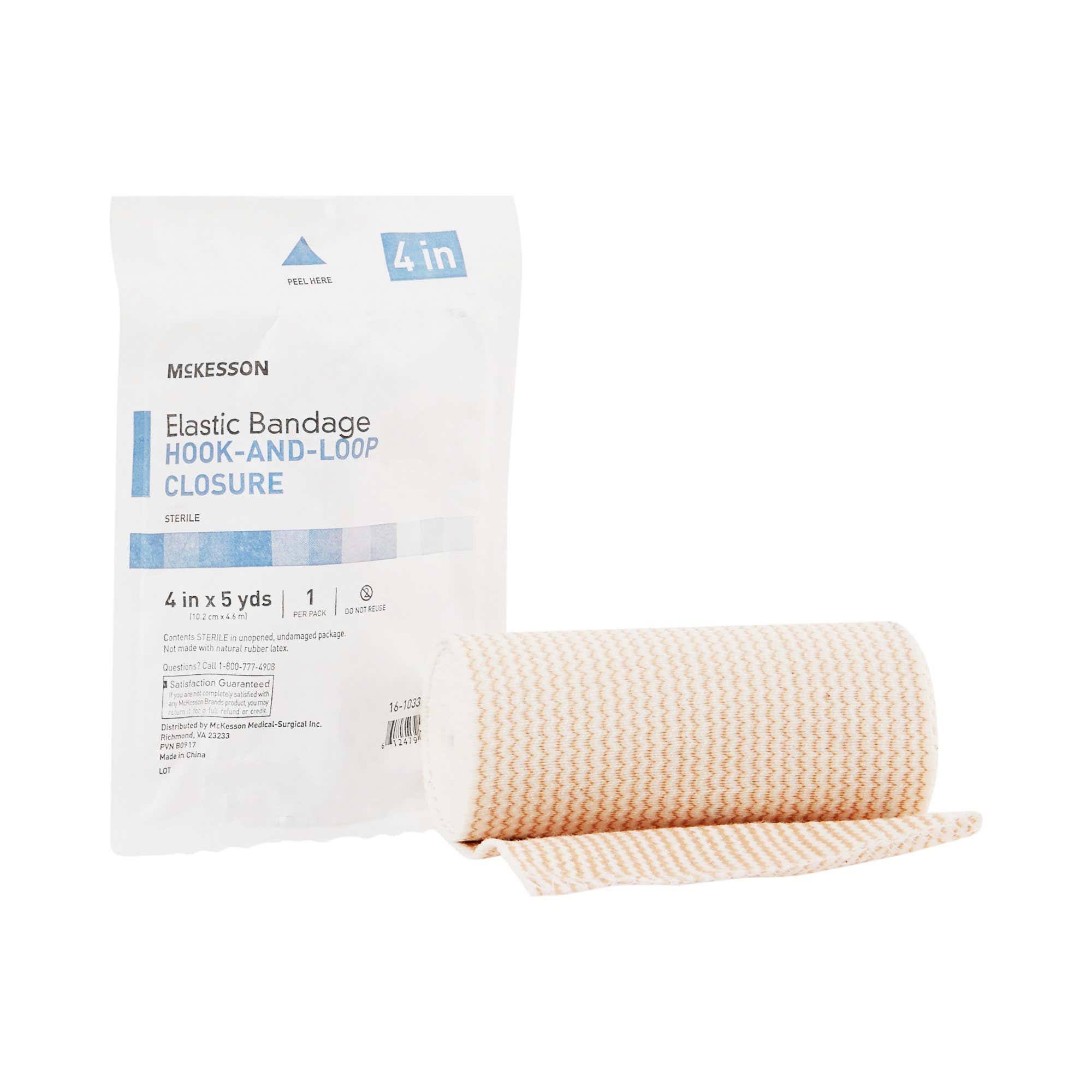 McKesson Sterile Elastic Bandage, 4 inch x 5 Yard, White; Case of 36