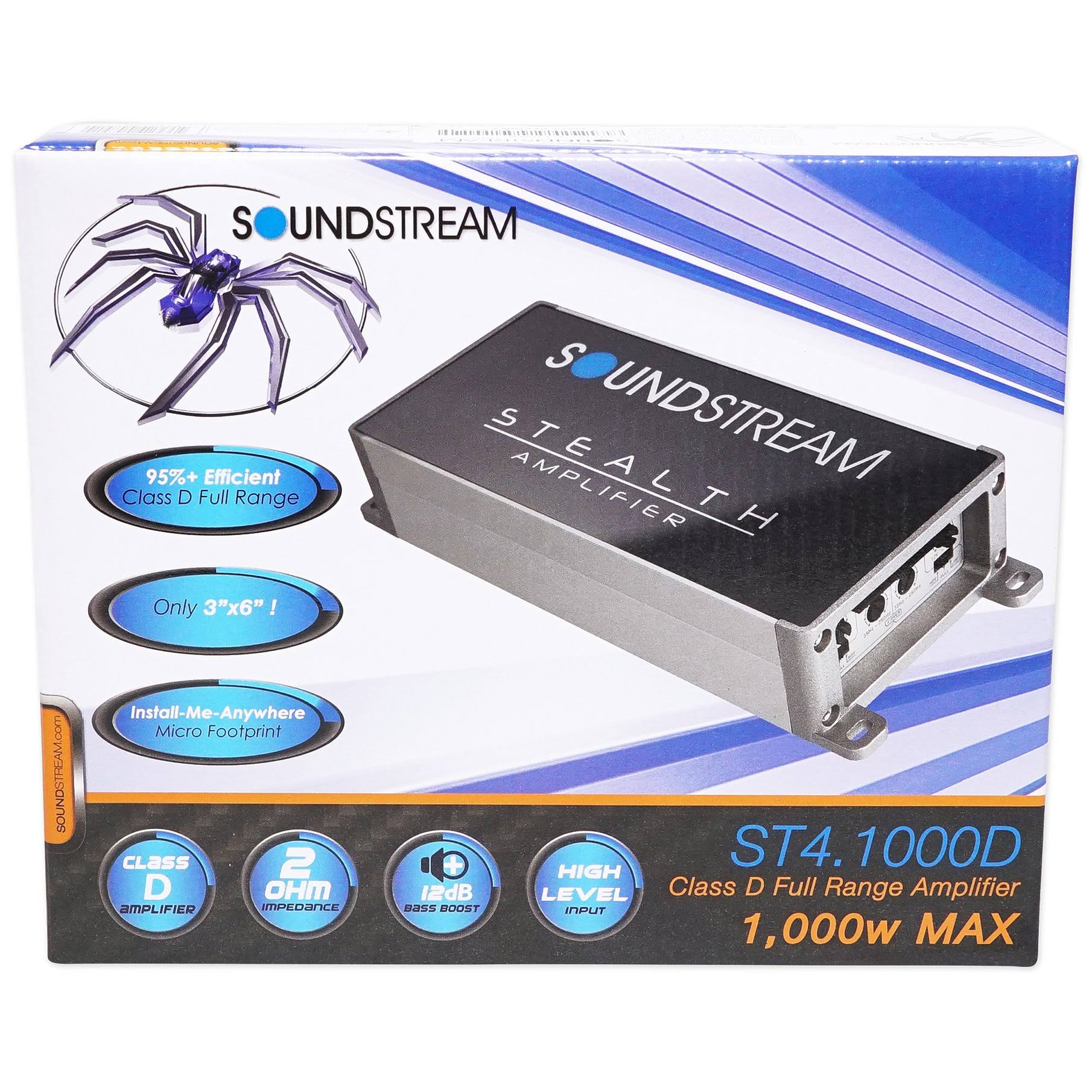 Soundstream Stealth Series ST4.1000D Class D 4-Channel Car Amplifier - 1000W