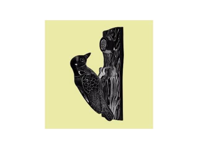 Renovators Supply Black Cast Iron Door Knocker, Woodpecker Design, Rustproof, 6.5in High