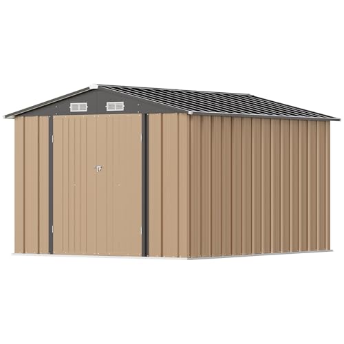 Greesum 5×3 FT Outdoor Storage Shed, Metal Storaged Sheds Without Floor, Tool Sheds with Lockable Doors and Sloping Roof for Garden, Patio, Backyard