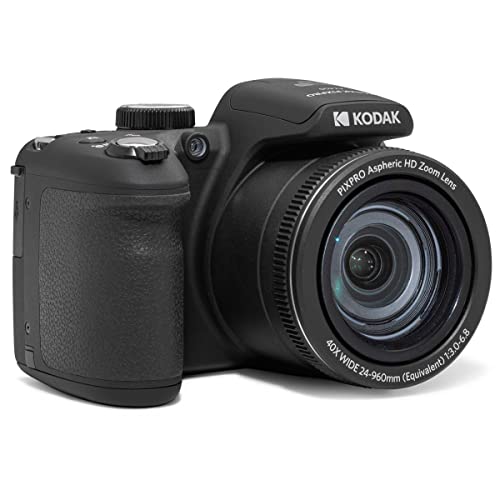 KODAK PIXPRO AZ405-BK 20MP Digital Camera 40X Optical Zoom 24mm Wide Angle Lens Optical Image Stabilization 1080P Full HD Video 3" LCD Vlogging