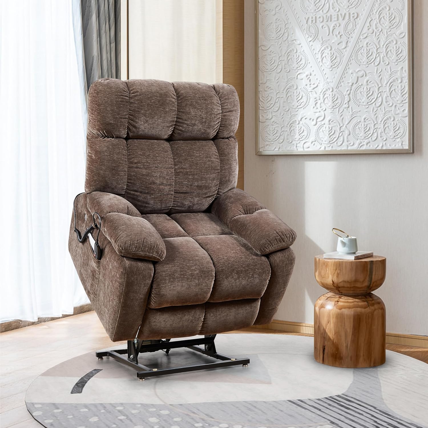 Recliner Chair for Adults Elderly with Dual Motor Infinite Position Airbag Massage & Heating, 2 Side Pockets, USB Charge Ports