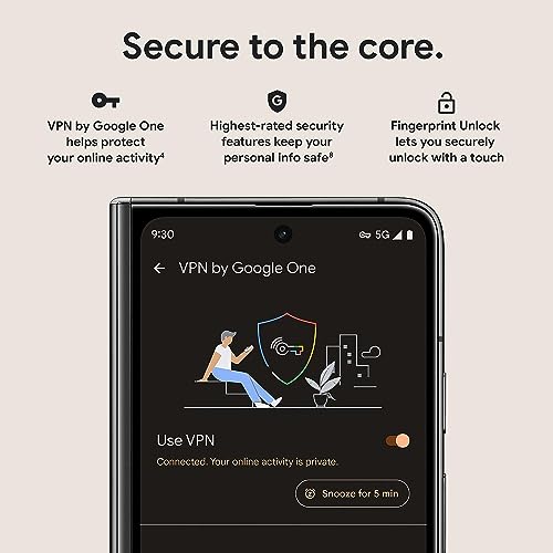 Google Pixel Fold - Verizon Android 5G Smartphone with Telephoto Lens and Ultrawide Lens - Foldable Display - 24-Hour Battery - Obsidian