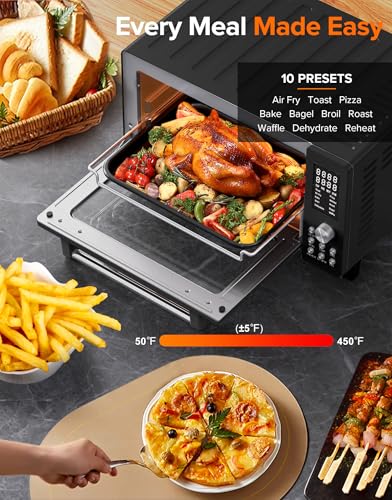 Nuwave Bravo Pro Smart 21QT Toaster Oven Air Fryer Combo, Convection Oven Countertop, 10 functions all in 1, with even & quick crisp technology