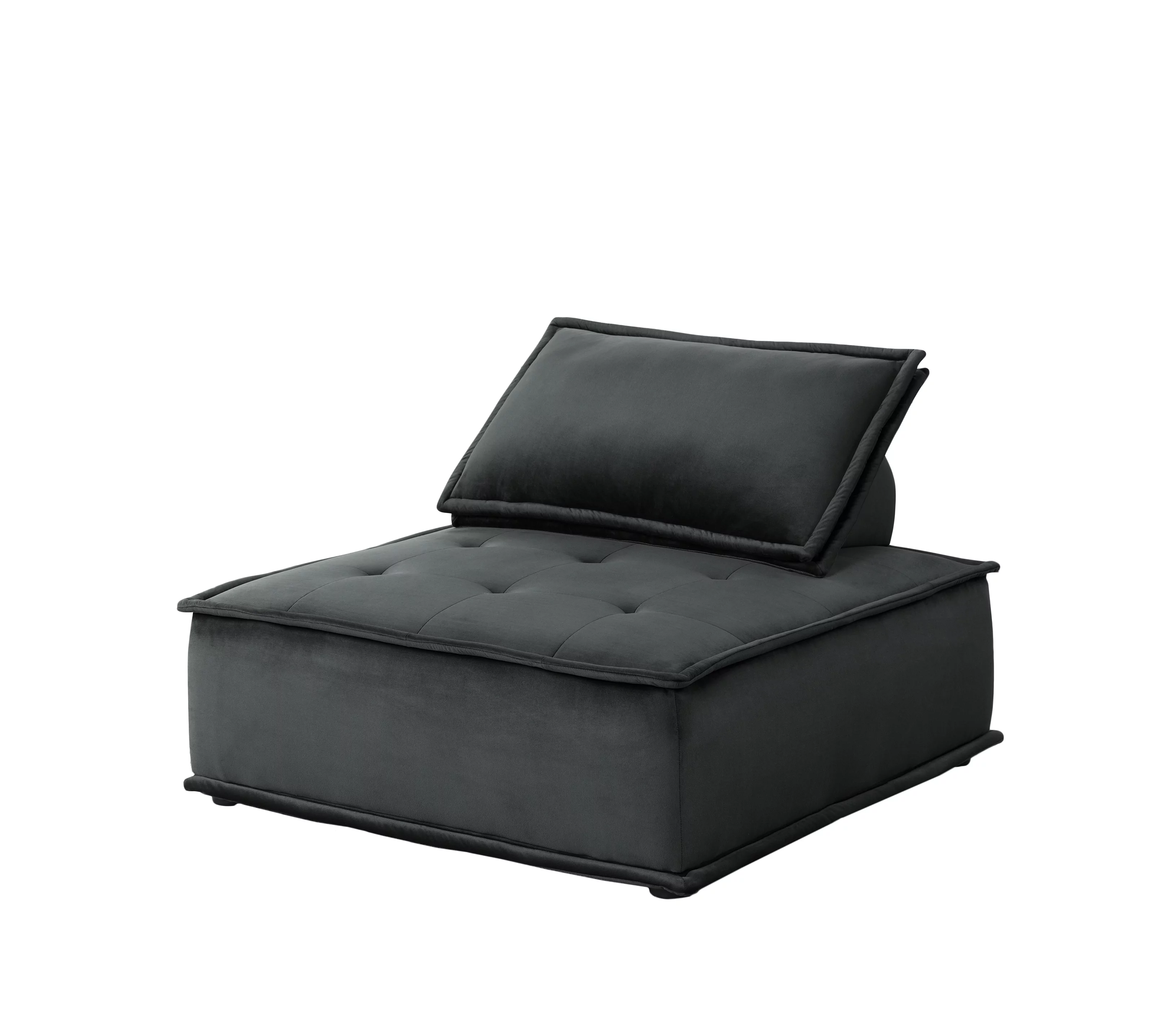 CoSoTower Armless Lounge Chair, Tufted Seat Foam Filled Seats with Pocket Coil Springs