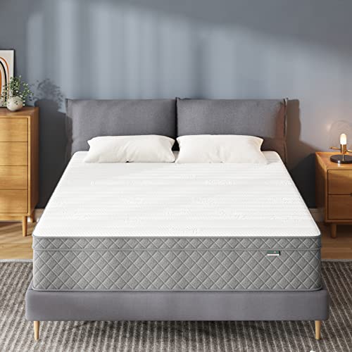 Full Mattress, 12 Inch Full Size Mattress with Cooling-Gel Memory Foam &Pocket Spring Hybrid, CertiPUR-US Certified, Medium Firm
