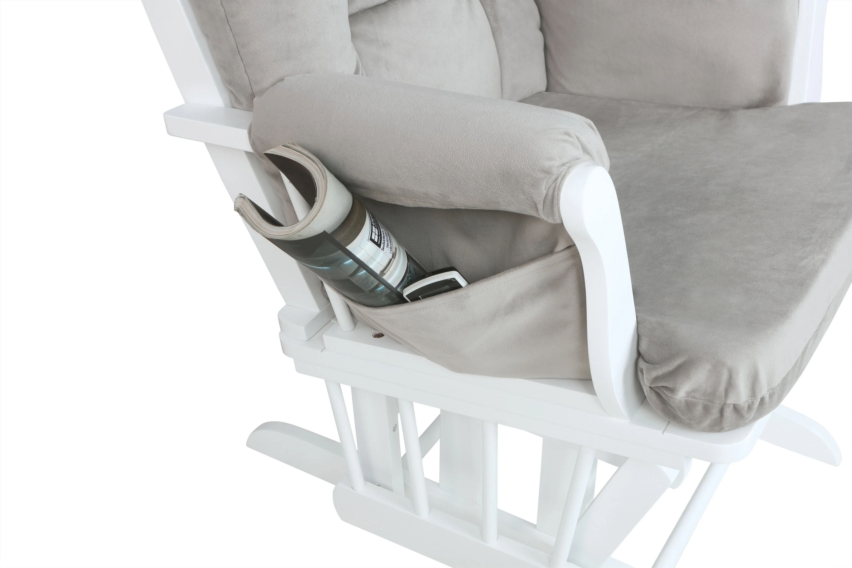 AFG Baby Alice Solid Wood Glider Chair and Ottoman in White