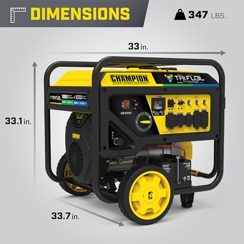 Champion Power Equipment 5000-Watt Electric Start Tri Fuel RV Ready Portable Generator with CO Shield