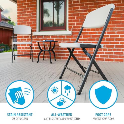 Lifetime Folding Chairs, Heavy Duty Foldable Chair Contoured for Comfort, 4-Pack