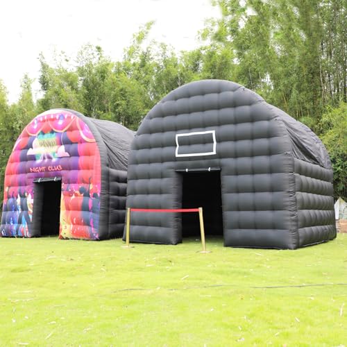 Large Black Inflatable Tent(15x15x14FT) Includes Blower Square Gazebo Event Room Large Inflatable Party Tent for Backyard,Outdoor EventsParties